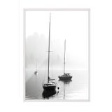 Postifull Sail Boats Çerçeveli Tablo, Beyaz Çerçeve Ve Poster, Dikey Duvar Tablosu Comfort Serisi No:108383;21 X 30 Beyaz Çerçeveli