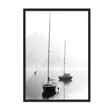 Postifull Sail Boats Çerçeveli Tablo, Siyah Çerçeve Ve Poster, Dikey Duvar Tablosu Comfort Serisi No:108383;70 X 100 Siyah Çerçeveli