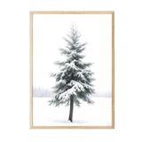 Postifull Snowy Spruce Yılbaşı Tablo, Ahşap Çerçeve Ve Poster, Dikey Duvar Tablosu Comfort Serisi No:108474;10 X 15 Ahşap Çerçeveli