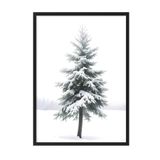 Postifull Snowy Spruce Yılbaşı Tablo, Siyah Çerçeve Ve Poster, Dikey Duvar Tablosu Comfort Serisi No:108474;10 X 15 Siyah Çerçeveli