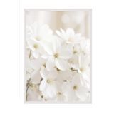 Postifull Soft White Bloom Çerçeveli Tablo, Beyaz Çerçeve Ve Poster, Duvar Tablosu Comfort Serisi No:108344;13 X 18 Beyaz Çerçeveli