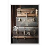Postifull Suitcases Çerçeveli Tablo, Beyaz Çerçeve Ve Poster, Dikey Duvar Tablosu Comfort Serisi No:108318;10 X 15 Beyaz Çerçeveli