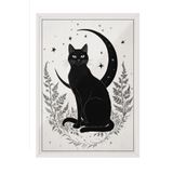 Postifull The Moon Çerçeveli Tablo, Beyaz Çerçeve Ve Poster, Dikey Duvar Tablosu Comfort Serisi No:108361;13 X 18 Beyaz Çerçeveli