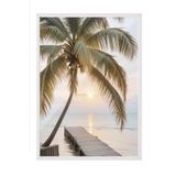 Postifull Tropical Jetty Çerçeveli Tablo, Beyaz Çerçeve Ve Poster, Duvar Tablosu Comfort Serisi No:108309;10 X 15 Beyaz Çerçeveli