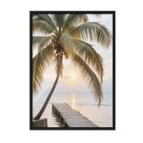 Postifull Tropical Jetty Çerçeveli Tablo, Siyah Çerçeve Ve Poster, Duvar Tablosu Comfort Serisi No:108309;70 X 100 Siyah Çerçeveli