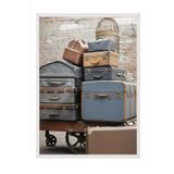 Postifull Trunk Trolley Çerçeveli Tablo, Beyaz Çerçeve Ve Poster, Dikey Duvar Tablosu Comfort Serisi No:108285;15 X 21 Beyaz Çerçeveli