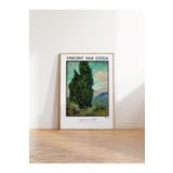 Postifull Van Gogh Duvar Posteri - Cypresses - Sanat Serisi Posterleri - Kalın Kağıt, Çerçevesiz;50 X 70 Gri - 2