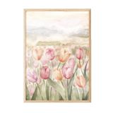Postifull Watercolor Tulips Çerçeveli Tablo, Ahşap Çerçeve Ve Poster, Duvar Tablosu Comfort Serisi No:108543;33 X 48 Ahşap Çerçeveli
