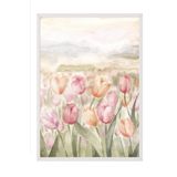 Postifull Watercolor Tulips Çerçeveli Tablo, Beyaz Çerçeve Ve Poster, Duvar Tablosu Comfort Serisi No:108543;13 X 18 Beyaz Çerçeveli