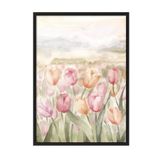Postifull Watercolor Tulips Çerçeveli Tablo, Siyah Çerçeve Ve Poster, Duvar Tablosu Comfort Serisi No:108543;10 X 15 Siyah Çerçeveli