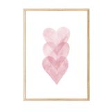 Postifull Watercolour Hearts Çerçeveli Tablo, Ahşap Çerçeve Ve Poster, Duvar Tablosu Comfort Serisi No:108491;10 X 15 Ahşap Çerçeveli
