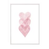 Postifull Watercolour Hearts Çerçeveli Tablo, Beyaz Çerçeve Ve Poster, Duvar Tablosu Comfort Serisi No:108491;50 X 70 Beyaz Çerçeveli