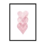Postifull Watercolour Hearts Çerçeveli Tablo, Siyah Çerçeve Ve Poster, Duvar Tablosu Comfort Serisi No:108491;10 X 15 Siyah Çerçeveli