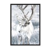 Postifull Winter Reindeer Çerçeveli Tablo, Siyah Çerçeve Ve Poster, Duvar Tablosu Comfort Serisi No:108509;30 X 40 Siyah Çerçeveli