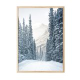 Postifull Winter Road Çerçeveli Tablo, Ahşap Çerçeve Ve Poster, Dikey Duvar Tablosu Comfort Serisi No:108511;10 X 15 Ahşap Çerçeveli