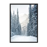 Postifull Winter Road Çerçeveli Tablo, Siyah Çerçeve Ve Poster, Dikey Duvar Tablosu Comfort Serisi No:108511;15 X 21 Siyah Çerçeveli