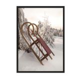 Postifull Winter Sleigh Çerçeveli Tablo, Siyah Çerçeve Ve Poster, Duvar Tablosu Comfort Serisi No:108512;10 X 15 Siyah Çerçeveli