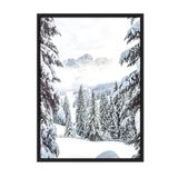 Postifull Winter Valley Yılbaşı Tablo, Siyah Çerçeve Ve Poster, Dikey Duvar Tablosu Comfort Serisi No:108412;13 X 18 Siyah Çerçeveli