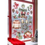Postifull Yılbaşı Duvar Stickerı, Yılbaşı Süsü, Yılbaşı Dekoru, Yapışkanlı Duvar Stickerı, Yılbaşı Dekorasyon;30 X 50 Renkli - 11