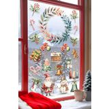 Postifull Yılbaşı Duvar Stickerı, Yılbaşı Süsü, Yılbaşı Dekoru, Yapışkanlı Duvar Stickerı, Yılbaşı Dekorasyon;30 X 50 Renkli - 14