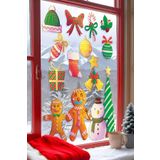 Postifull Yılbaşı Duvar Stickerı, Yılbaşı Süsü, Yılbaşı Dekoru, Yapışkanlı Duvar Stickerı, Yılbaşı Dekorasyon;30 X 50 Renkli - 1