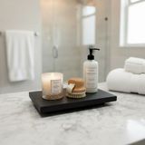 PostOtto Design Studio Ahşap Dekoratif Sunum Standı & Mutfak Banyo Rafı - 20X12 cm Organizer - Siyah