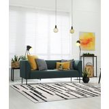 Potamia Oslo Beyaz Antrasit Shaggy Oturma Odası Halısı E3377 200 x 290