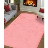 Potamia Tavşan Postu Yıkanabilir Kaymaz Taban Pembe Post Halı D1003 80 x 150