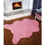 Potamia Tavşan Postu Yıkanabilir Kaymaz Taban Pembe Post Halı P1001 120 x 170