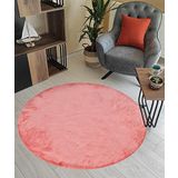 Potamia Tavşan Postu Yıkanabilir Kaymaz Taban Pembe Post Halı Y1002 90 x 90