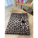 Pöticorn Leopar Desenli Tablet Kılıfı Ajanda Kılıfı Kitap Kılıfı Organizer Düzenleyici Evrensel Uyumluluk - Kahverengi - Krem
