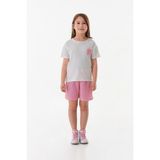Pötikare Desenli Kız Çocuk Şortlu Takım - 5 - 6 Yaş - Pembe