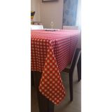 Pötikareli Dertsiz Masa Örtüsü, Sofra Bezi, Piknik Örtüsü Küçük Kare Desen (120X150CM Dikdörtgen) - Kırmızı - 120 x 150 cm