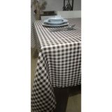 Pötikareli Dertsiz Masa Örtüsü, Sofra Bezi, Piknik Örtüsü - Küçük Kare Desen (150X220CM Dikdörtgen) - Kahverengi - 150 x 220 cm