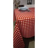 Pötikareli Dertsiz Masa Örtüsü, Sofra Bezi, Piknik Örtüsü - Küçük Kare Desen (150X220CM Dikdörtgen) - Kırmızı - 150 x 220 cm