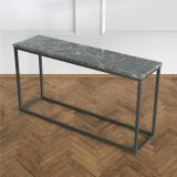 Potrica Metal Dresuar Siyah Ayak Siyah Mermer Tabla