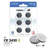 PoundMax MaxyCell 6 Adet 2430 CR2430 DL2430 3V Lityum Madeni Para Pilleri