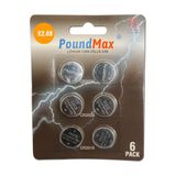 PoundMax Süper Karışık CR2032 CR2025 CR2016 3 V Lityum Düğme Pil (6'lı Paket)