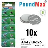 POUNDY 10 Adet AG4 376 377 SR626 SR626SW LR66 1.5v PoundMax Düğme pil, Alkalin saat pili, çocuklara dayanıklı ambalaj, küçük elektronik cihazlar için,ölçüm cihazları ve hesap makineleri