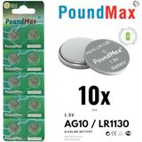 POUNDY 10 X PoundMax AG10, LR54,1,5V Alkalin Düğme Pil