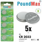 POUNDY PoundMax 5 adet CR2032,DL2032 3V Lityum Düğme Pil,AirTag,Araba Anahtarlık,uzak kumandalı araba,terazi ve tıbbi cihazlar ile uyumlu