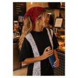 poupee Siyah Dantel Detaylı Kadın Bluz, Kadın Siyah T-shirt
