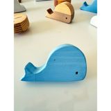 Pouza Kids Masif Ahşap Balina Çocuk Bebek Odası Kulp - Mavi - 4x8cm