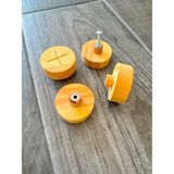 Pouza Kids Masif Ahşap Dairesel Yuvarlak Kulp - Ahşap Rengi - Çap:5cm