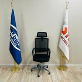 Power Başlıklı File Krom Ayaklı Personel Çalışma Koltuğu Fırat Ofis - Siyah