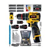 POWER BLACK 100 PARÇALI HEDİYELİ PROFESYONEL ÇELİK MANDREL 2 BATARYALI 1 ŞARJ CİHAZLI