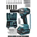 POWER BLACK 1000 NM ULTRA GÜÇLÜ TAM TAKIM SETLİ SOMUN BİJON SÖKME 15 PİLLİ 2 BATARYALI