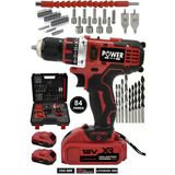 Power Black 12 V 82 Pcs Çelik Mandrel Matkap Vidalama