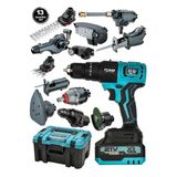 POWER BLACK 13 Başlıklı Süper Set Darbeli Matkap Testere Tilki Kuyruğu Taşlama Somun Sökme Havalı Pompa