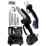 POWER BLACK 2 Li Set 58 Vf 5 Ah Çift Akülü Çelik Şanzıman Şarjlı Dal Budama &Testeresi SİYAH